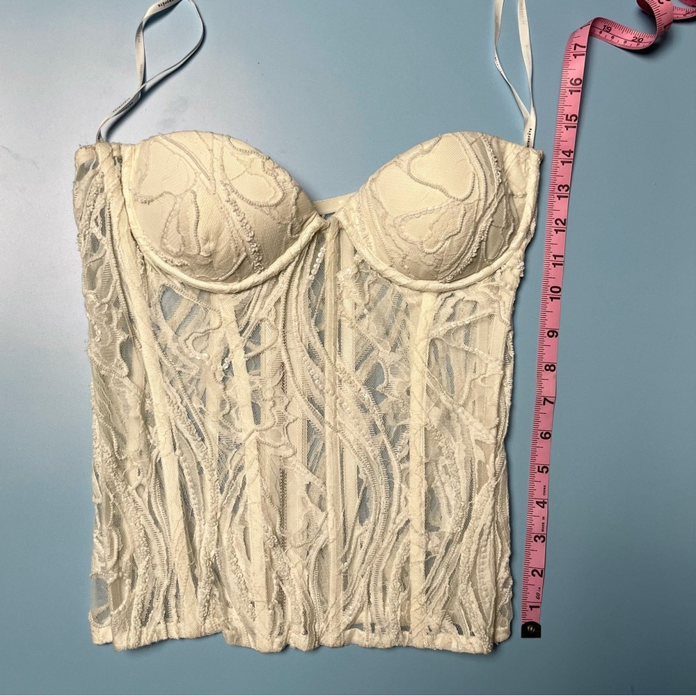 Retrofete Selene Beaded Corset Top in‎ White - Picture 6 of 9